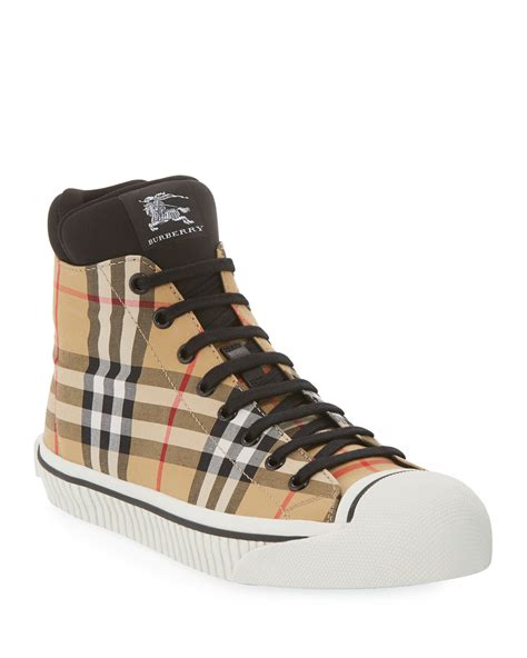 burberry check high top sneakers.